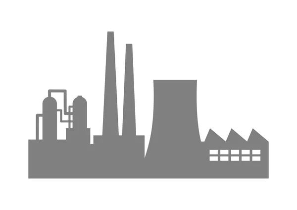 Graue Fabrik Symbol auf weißem Hintergrund — Stockvektor