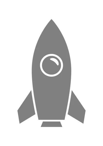 Grey rocket icon on white background — Stock Vector