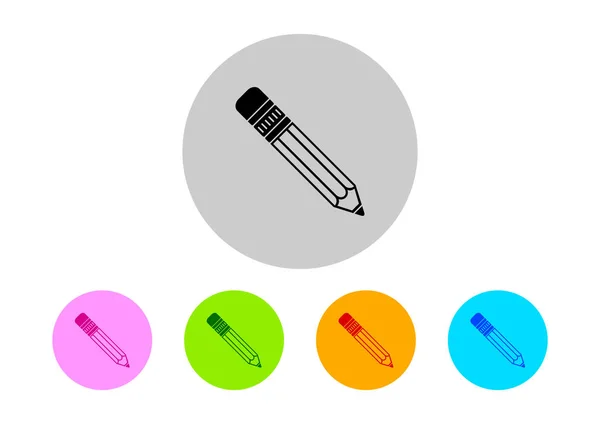 Ícones de lápis coloridos no fundo branco — Vetor de Stock