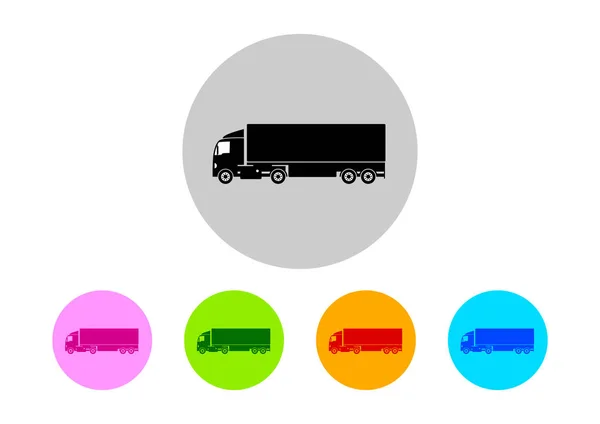 Colorful truck icons on white background — Stock Vector