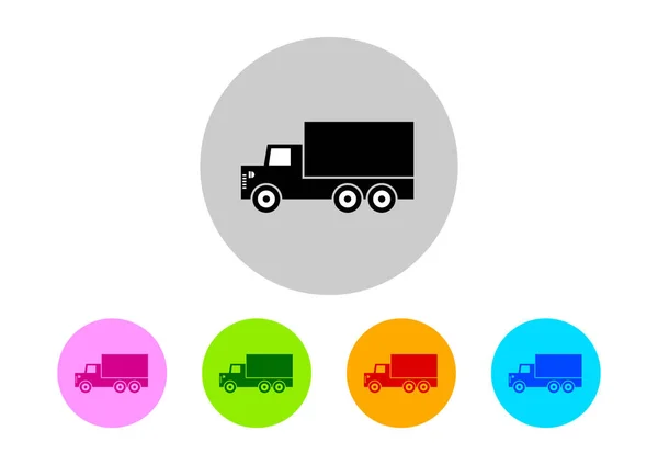 Colorful truck icons on white background — Stock Vector