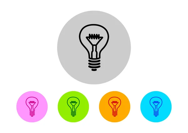 Icônes ampoule colorée sur fond blanc — Image vectorielle