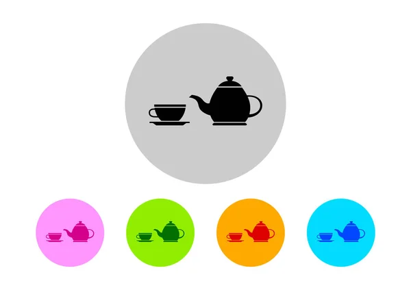 Colorful tea icons on white background — Stock Vector