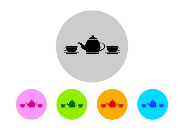 Colorful tea icons on white background — Stock Vector