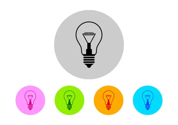 Kleurrijke gloeilamp pictogrammen op witte achtergrond — Stockvector