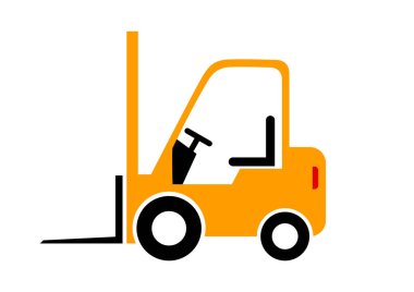 beyaz zemin üzerine forklift kamyon      
