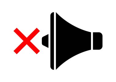 Beyaz arkaplanda megafon simgesi