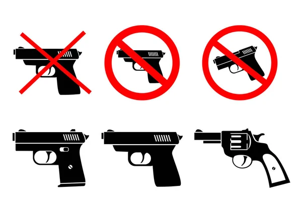 Ícones de arma no fundo branco — Vetor de Stock