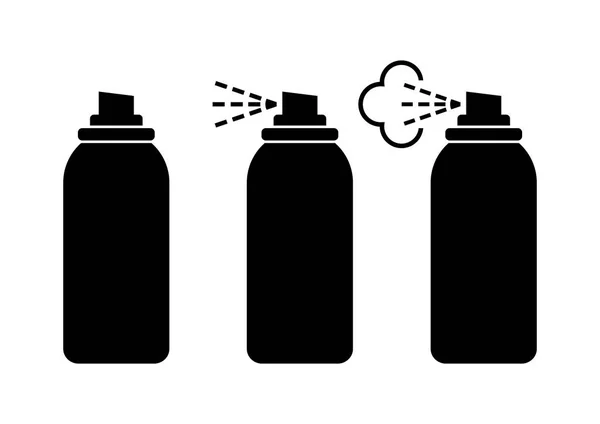 Schwarze Sprühdose Symbole auf weißem Hintergrund — Stockvektor