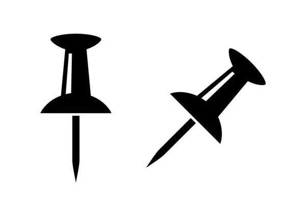 Iconos de alfiler negro sobre fondo blanco — Vector de stock
