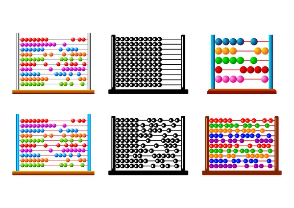 Icônes Abacus sur fond blanc — Image vectorielle