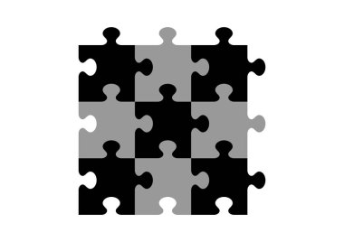 Beyaz arkaplanda bulmaca simgesi