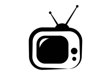 Retro tv simgesi beyaz zemin üzerine 