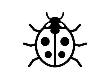 uğur böceği simgesi beyaz arka plan üzerinde