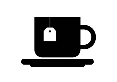 Çay Kupası simgesi beyaz arka plan üzerinde