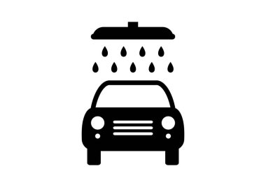 Oto yıkama simgesi beyaz zemin üzerine