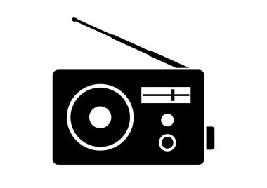 Beyaz arkaplanda radyo vektörü simgesi