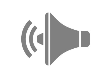 Beyaz arka planda gri megafon simgesi