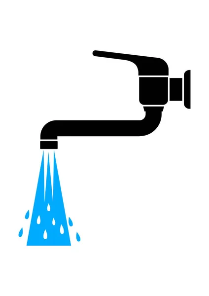 Water tap icon on white background — Stock Vector