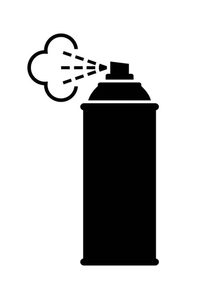 Schwarze Sprühdose Symbol auf weißem Hintergrund — Stockvektor