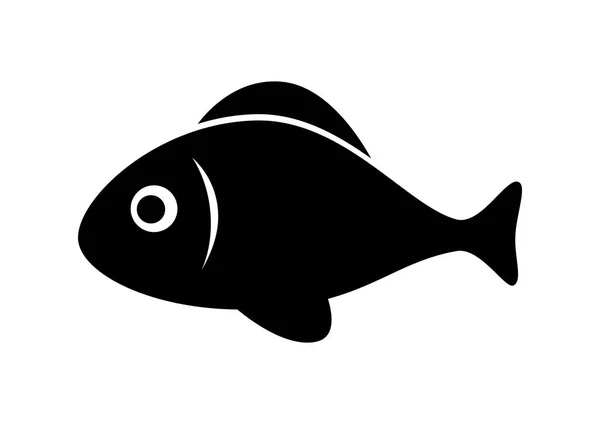 Black fish icon on white background — Stock Vector