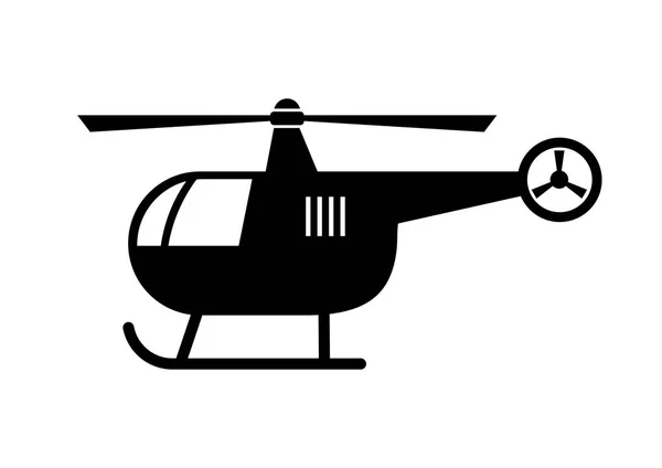 Black helicopter icon on white background — Stock Vector