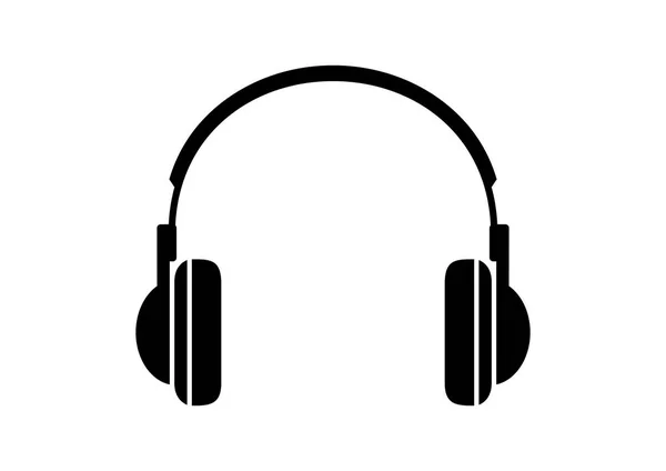 Beyaz arka planda siyah kulaklık simgesi
