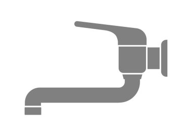 Beyaz arka planda gri musluk simgesi