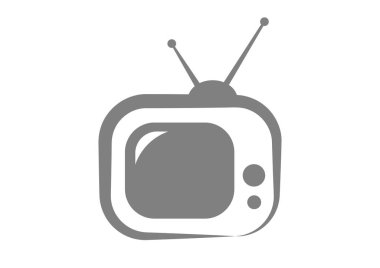 Retro tv simgesi beyaz zemin üzerine 