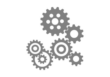 Beyaz arka planda gri endüstriyel simgesi   