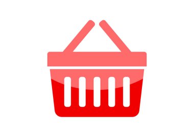 Beyaz arkaplanda alışveriş sepeti simgesi