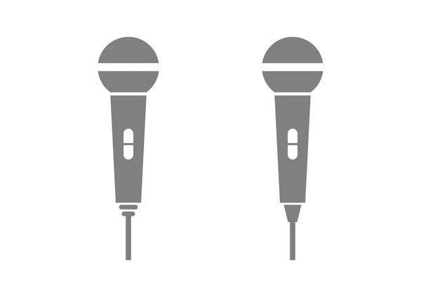 Fehér alapon szürke mikrofon ikonok — Stock Vector