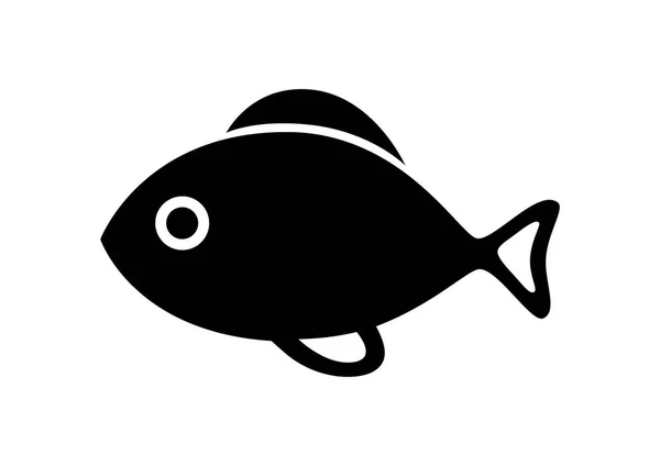 흰색 바탕에 검은 물고기 아이콘 — 스톡 벡터