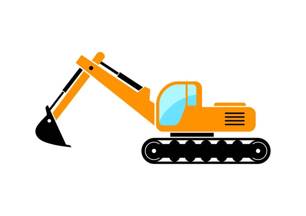 Icona vettoriale escavatore su sfondo bianco — Vettoriale Stock