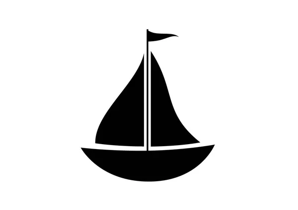 Icône vectorielle voilier sur fond blanc — Image vectorielle