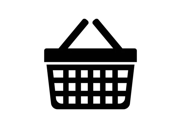 Svart shopping korg ikonen på vit bakgrund — Stock vektor