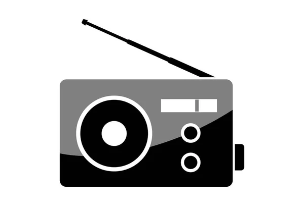 Icona del vettore radio su sfondo bianco — Vettoriale Stock