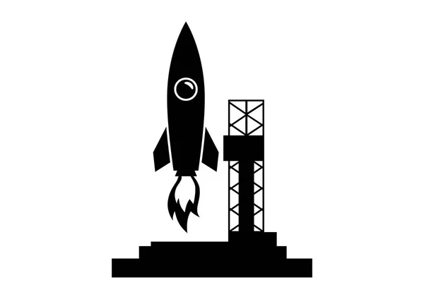 Rocket vector icon on white background — Stock Vector