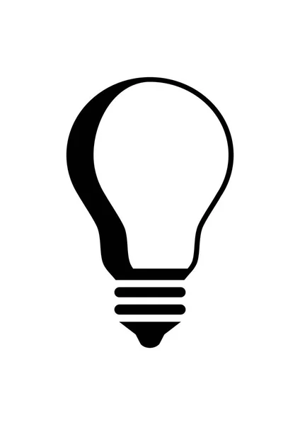 Black lightbulb icon on white background — Stock Vector