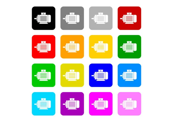 Elektromotor barevné ikony na bílém pozadí — Stockový vektor