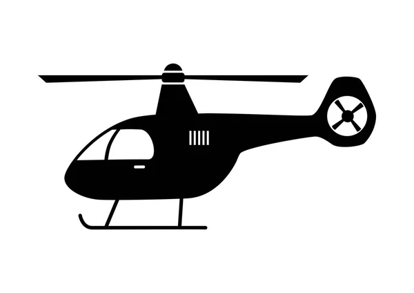 Black helicopter icon on white background — Stock Vector