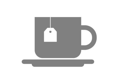 Beyaz arka plan gri çay Kupası simgesine