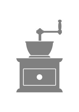 Beyaz arkaplanda kahve öğütücüsü