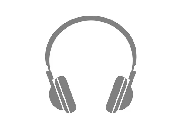 Ícone de fones de ouvido cinza no fundo branco — Vetor de Stock