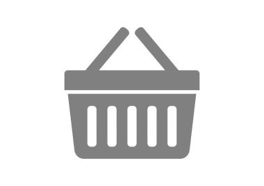 Beyaz arkaplanda alışveriş sepeti simgesi