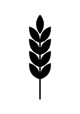 Beyaz arka planda siyah tahıl simgesi 