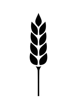 Beyaz arka planda siyah tahıl simgesi 