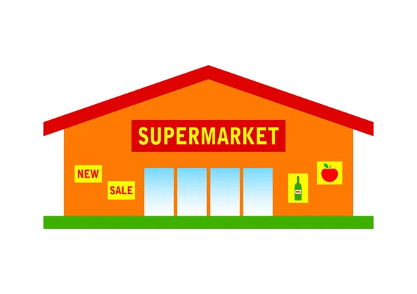 Supermarkt-Symbol auf weißem Hintergrund — Stockvektor