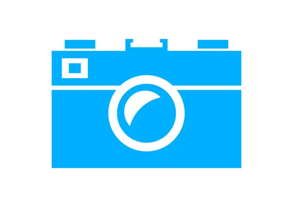 Icône de caméra bleue sur fond blanc — Image vectorielle