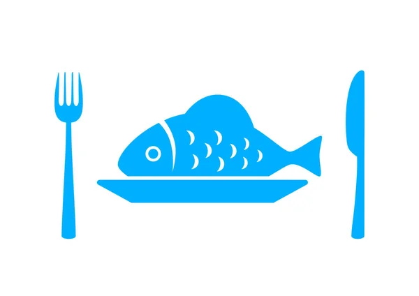 Риба на порцеляновій тарілці — стоковий вектор